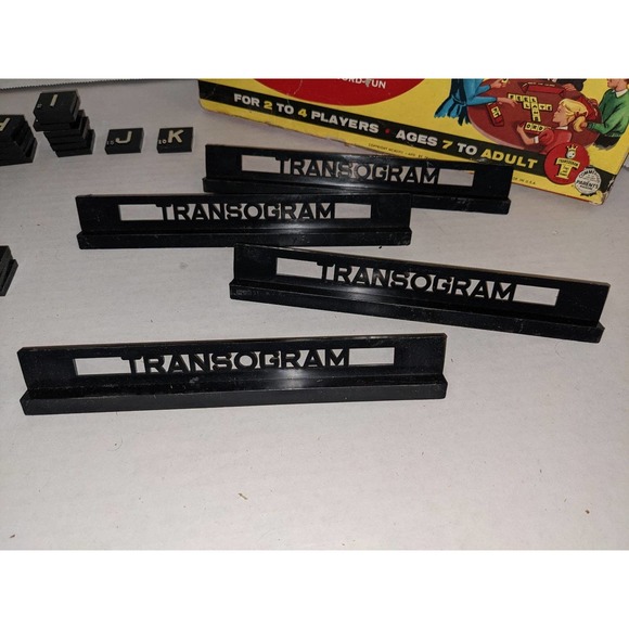 Vintage 1954 Anagrams Game Transogram Play 7 Word Games.  Complete set. no.1150 - Picture 2 of 6